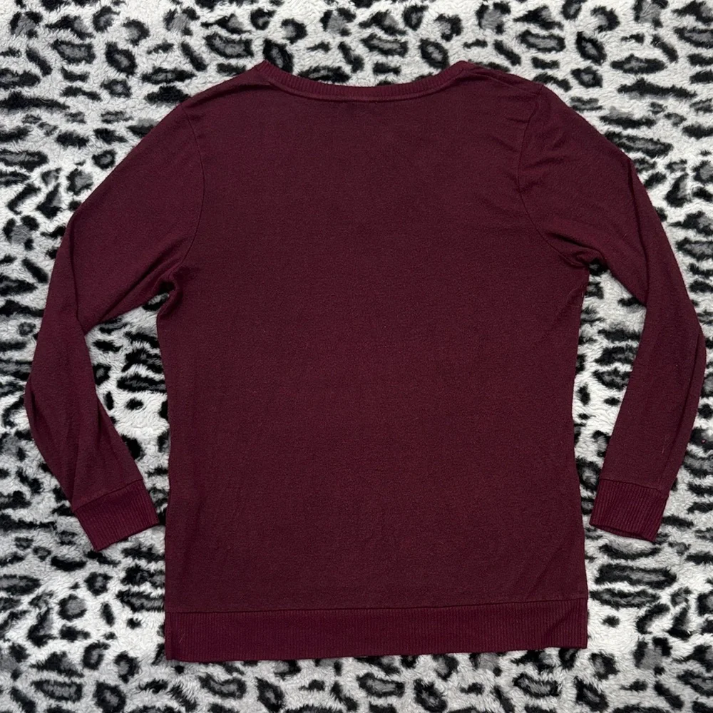Lucky Brand Women's V-Neck Sweater - Burgundy Wine